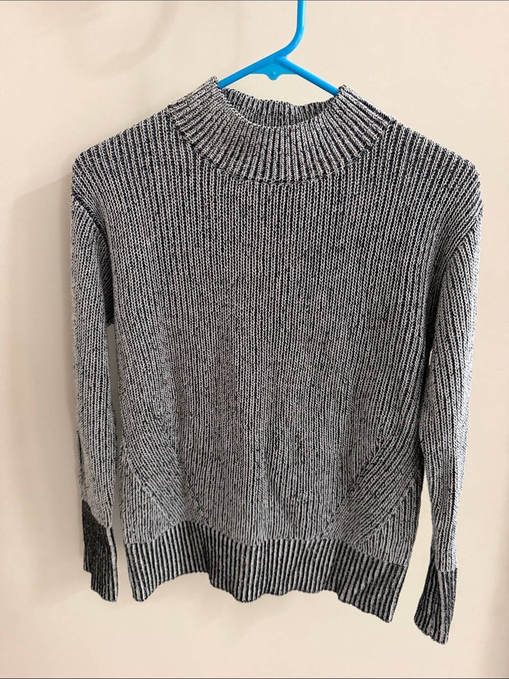 Heartloom Black & White Ribbed Turtleneck Sweater